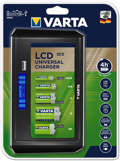 Produktbild Varta LCD Universal Charger (1 Stk., AAA, D, AA, C, Ladegerät ohne Akku)
