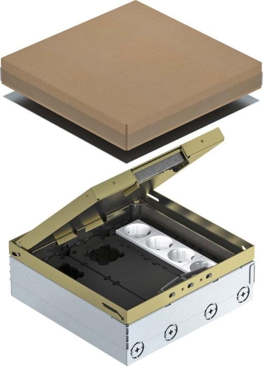Produktbild OBO Bettermann OBO UDHOME9 2M GB V Bodentank komplett zwei 2fach VDE-Steckdose