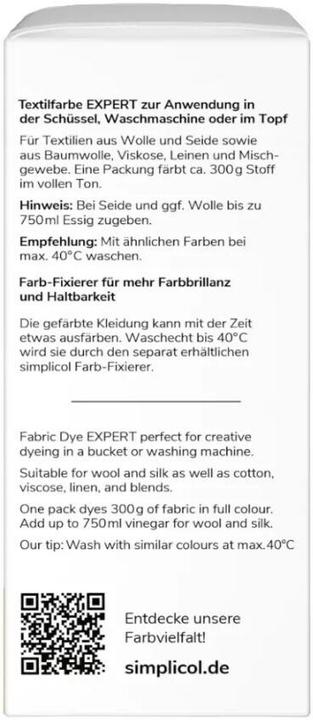 Actual product image Simplicol Textilfarbe expert (Dolphin gray, 150 ml)