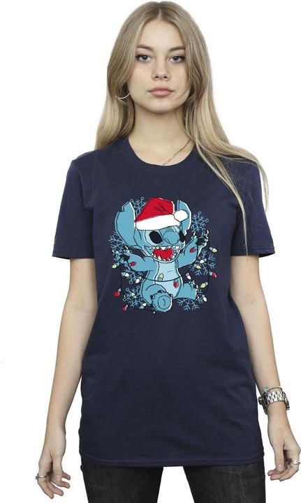Disney Lilo And Stitch Christmas Lights Sketch TShirt