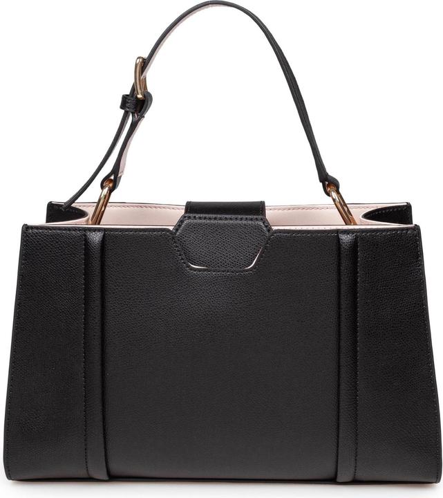 Furla riva m tote leather handbag black color