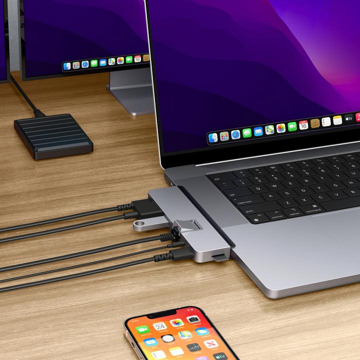 Image du produit Hyper Hub HD 7-en-2 USB-C pour MBPro M1/M2 bleu moyen (USB-C, 7 Ports)