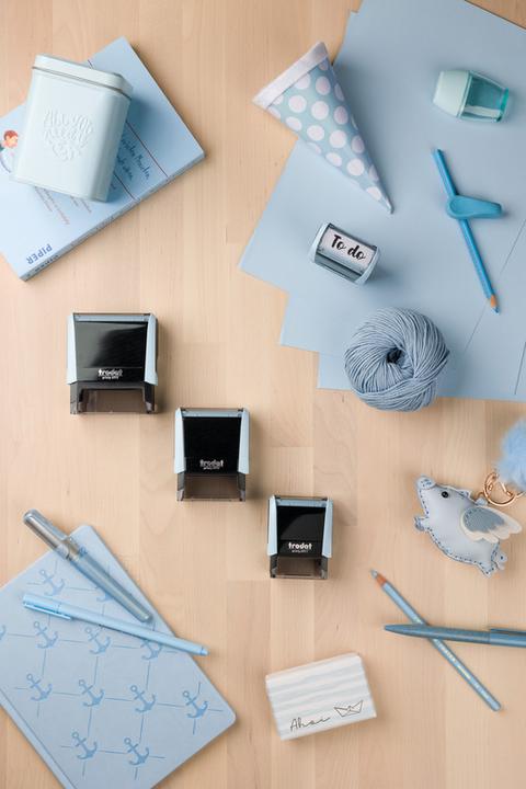 Actual product image Trodat Typomatic Printy 4.0 Pastel Edition, self-inking stamp for self-setting