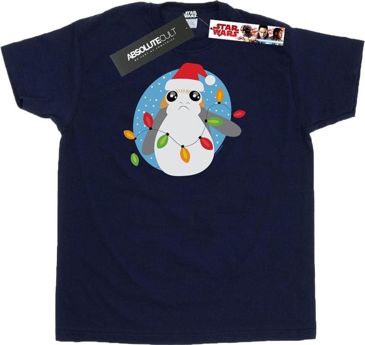 Star Wars The Last Jedi Porg Christmas Lights TShirt (L)