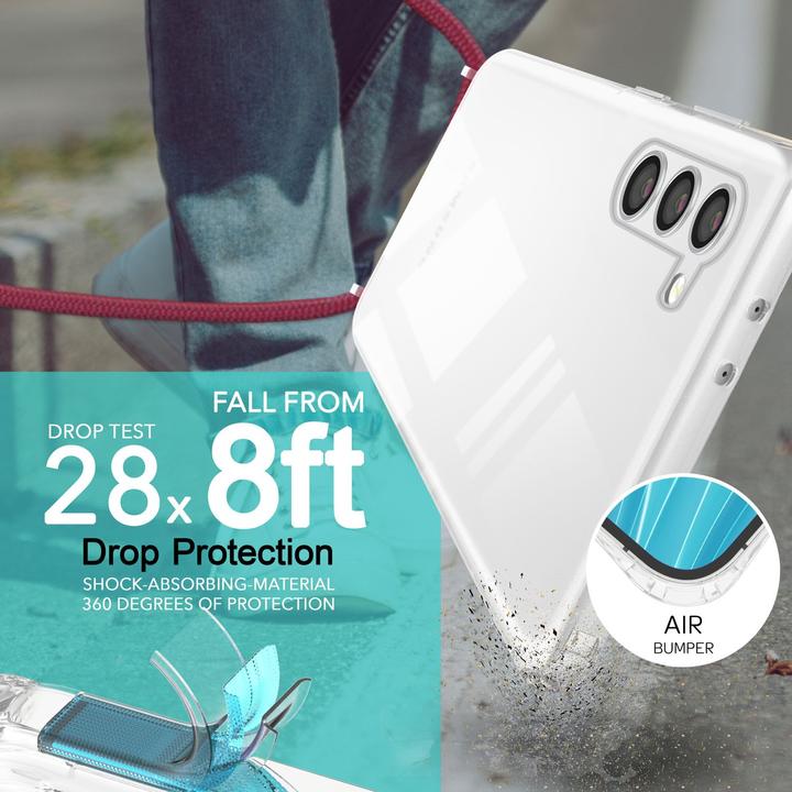 Image du produit Nalia Étui hybride clair avec chaîne à porter autour du cou