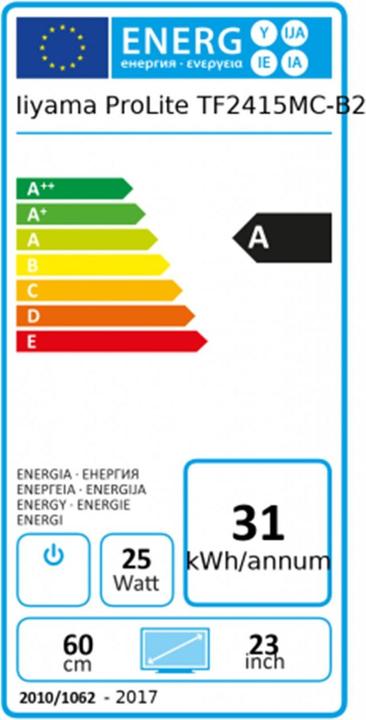 Label énergétique iiyama TF2415MC-B2 23.8IN VA LED (1920 x 1080 pixels, 23.80")