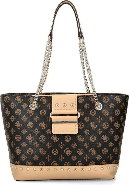 Produktbild Guess Greta, Synthetic Leather, Textile Bag, Shoulder Bag, Brown, HWPG81 2
