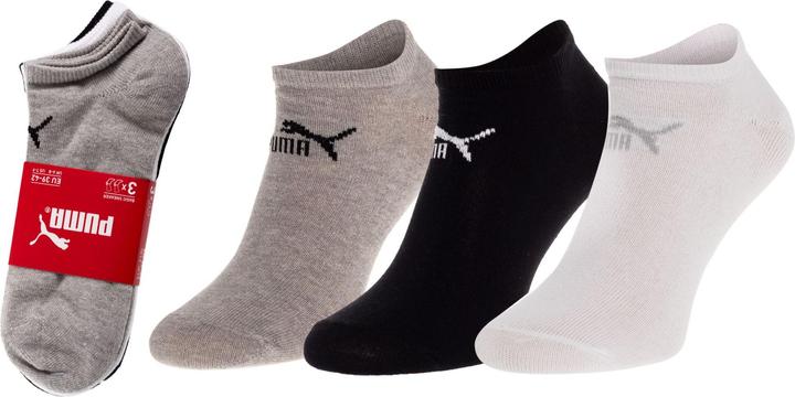 Puma Unisex Sneaker 3pair Pack Assorted Socken, Grau/Weiss/Schwarz, 6-8 (3er Pack, 39 - 42)