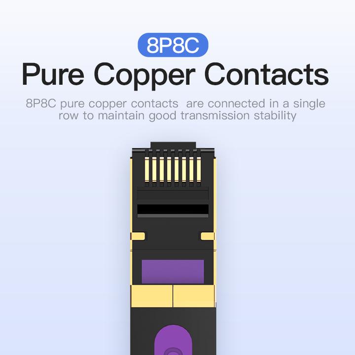 Actual product image Vention Flat UTP Category 7 Network Cable ICABK 8m Black (UTP, CAT7, 8 m)