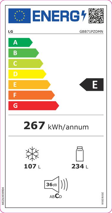Etichetta energetica LG GBB71PZDMN (341 l)