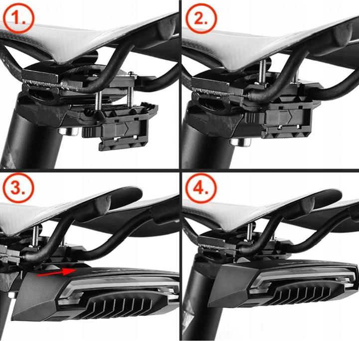 Produktbild Rockbros LKWD-R1 rear bicycle light with laser and remote control + micro USB cable - USB-A - black