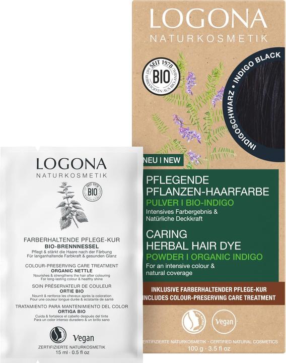 Actual product image Logona Plant hair color powder (Indigo black)