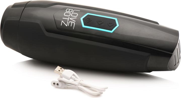 Actual product image XR Brands Thrusting and Vibrating Masturbator - Black