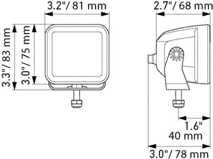Actual product image Hella High beam headlamp LED surface-mounted 1FA 358 176-851