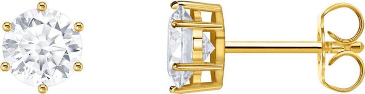 Produktbild Thomas Sabo Ohrstecker mit weissem Stein im Brillantschliff (925er Silber, 750 Gelbgold Vergoldung)