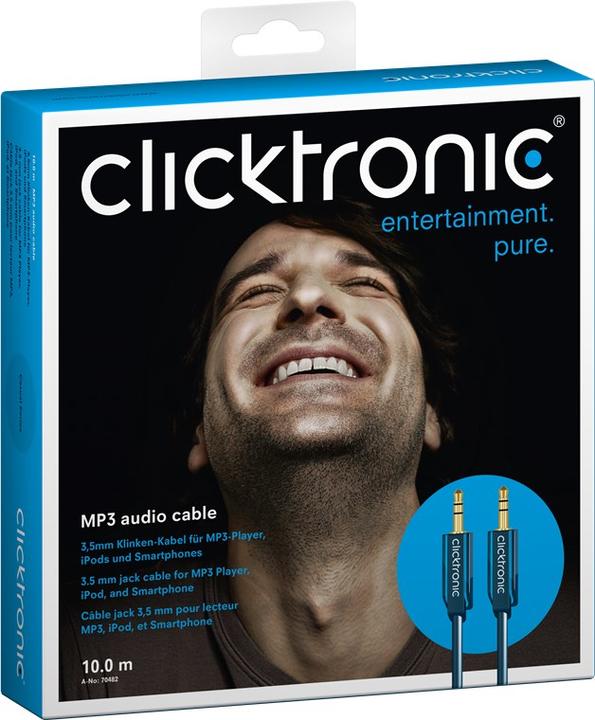 Produktbild clicktronic MP3-Audiokabel (10 m, 3.5mm Klinke (AUX))
