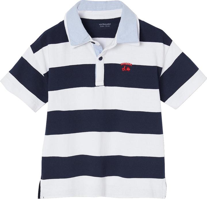 Vertbaudet Kinder Poloshirt mit Doppelkragen, Recycling-Baumwolle