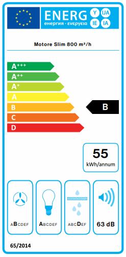Label énergétique Falmec STELLA 90 (Hotte de plafond)