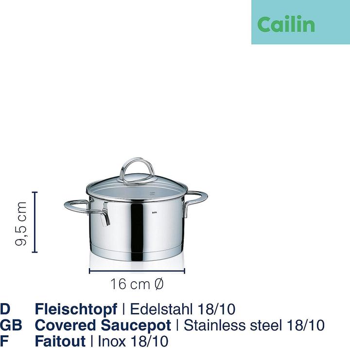 Actual product image Kela Cailin (16 cm, Pot, Stainless steel)