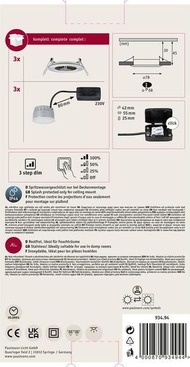 Actual product image Paulmann Bathroom recessed light Nova (460 lm)