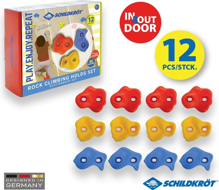 Image du produit MTS Schildkröt® Prises d'escalade pour enfants, 12 prises pour l'escalade de bloc en 3 diff. formes (Multicolore)