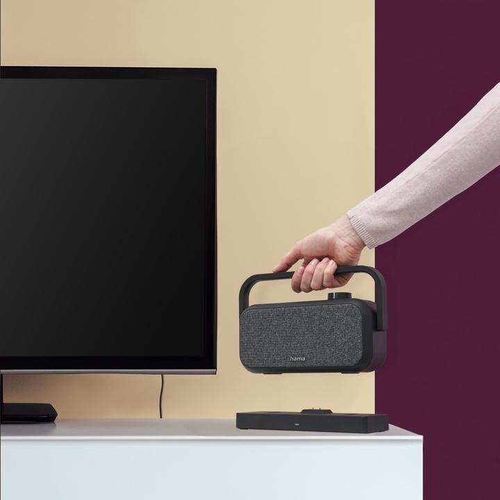Immagine prodotto Hama Lautsprecher für Fernseher, 2,4-GHz-Station + Bluetooth®, tragbar, stereo (18 h, Porta USB)