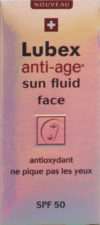Actual product image Lubex anti-age Sun Fluif FACE UVA + B SPF 50+ (Sun cream face, SPF 50, 30 ml, 50 g)
