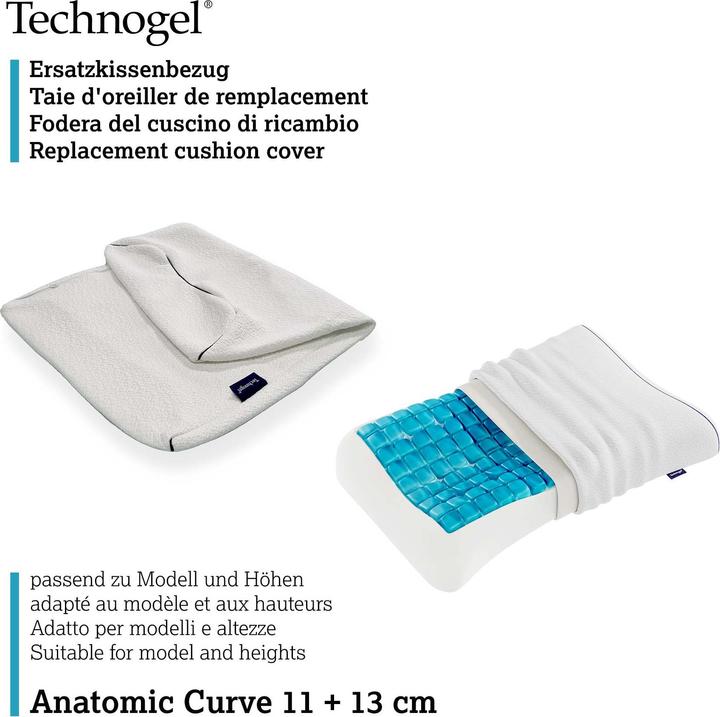 Produktbild Technogel Ersatzhülle Kissen Anatomic Curve (Kopfkissenbezug, 66 x 40 x 11/13 cm)