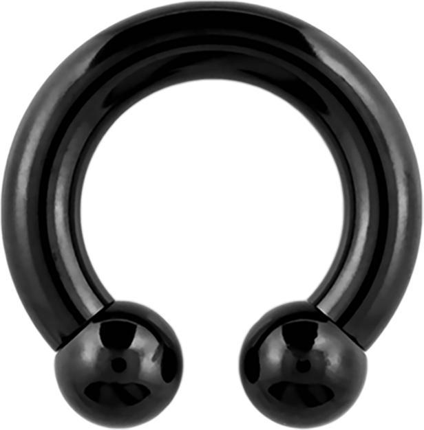 Produktbild Star Piercing Circular Barbell Innengewinde schwarz mit zwei Kugeln (Chirurgenstahl 316L)
