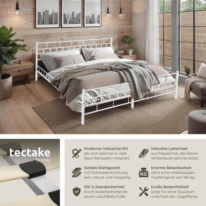 Actual product image tectake Metal bed (200 x 140 cm)