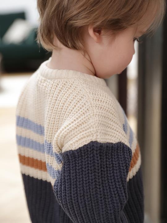 Immagine prodotto Vertbaudet Gestreifter Jungen Baby Pullover mit Knöpfen Oeko-Tex (62)