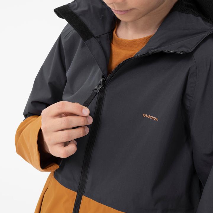 Actual product image Quechua Wanderjacke MH500 Kinder wasserdicht Gr. 122–170 Wandern grau/ocker