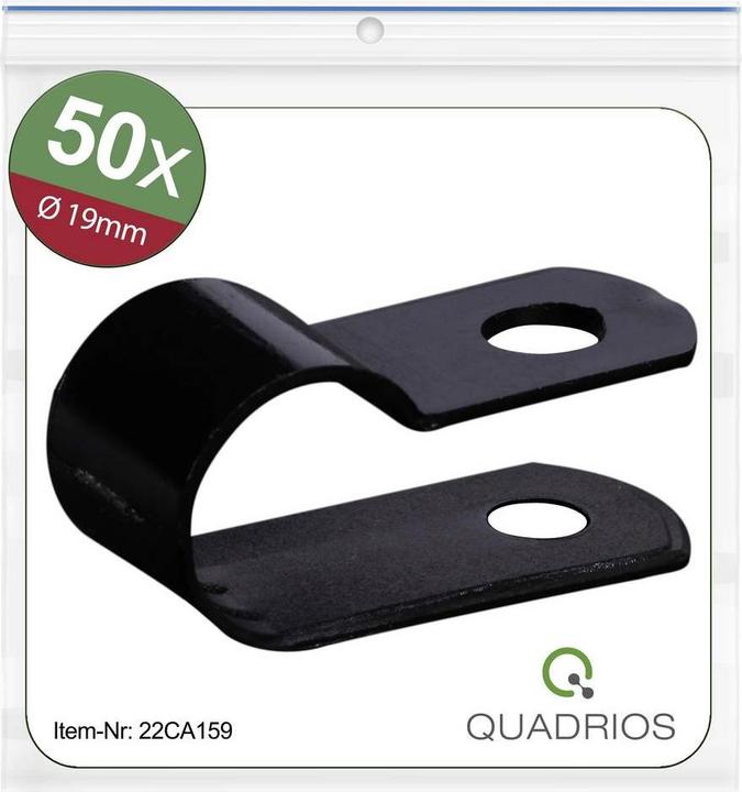 Actual product image Quadrios 22CA159 Fixing clamp screwable 22CA159 Bundle Ø range 19 mm (max) Black 1 set