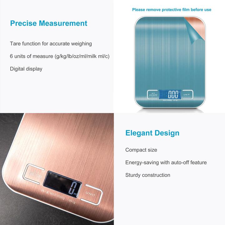 Produktbild Intirilife Digitale Küchenwaage in ROSÉ GOLD