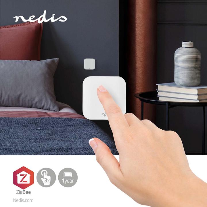 Produktbild Nedis SmartLife Wandschalter Zigbee 3.0 Wandhalterung Android/IOS Kunststoff Weiss