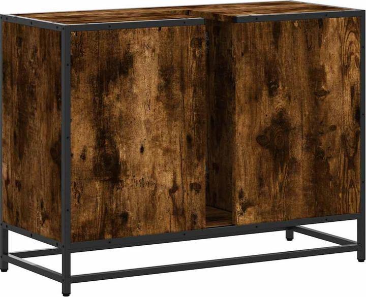 Image du produit VidaXL Meuble sous-vasque Chêne fumé 80x33x60 cm Bois composite (80 x 33 x 60 cm)