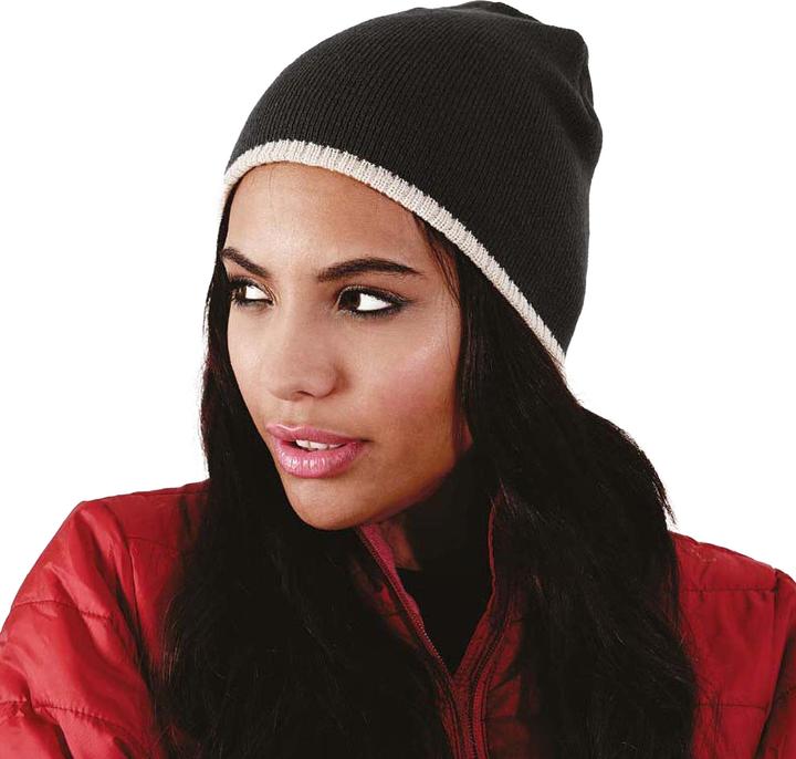 Actual product image Beechfield Beanie hat Knitted hat with contrasting edge (One size)