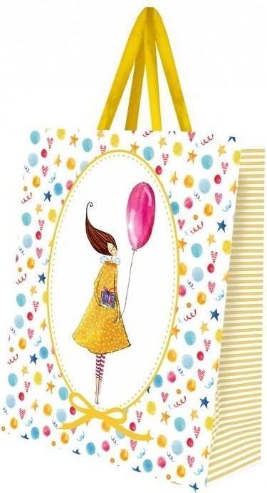 Produktbild Cozywood Kleine dekorative Tasche. Frau mit einem Ballon (Geschenktüte)