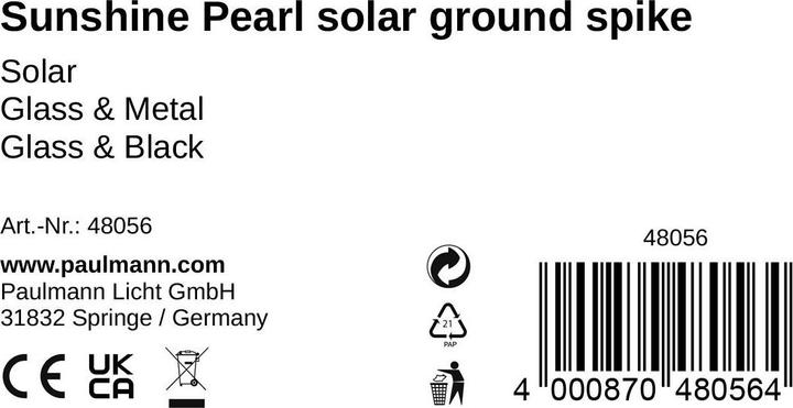 Nutritional values and ingredients Pauleen Lantern Sunshine Pearl, Black (12 x 18 x 80 cm, 1 x)