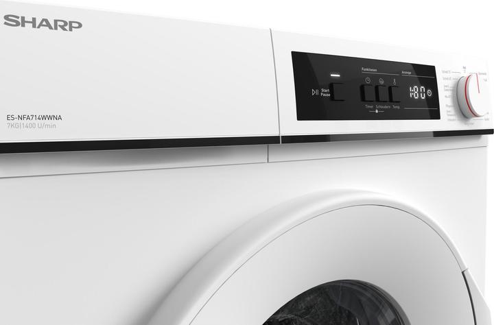 Image du produit Vestel Sharp Lave-linge ES-NFA714WWNA-DE 7kg/1400Umin wh A (Expédié par un transporteur) (7 kg, Gauche)