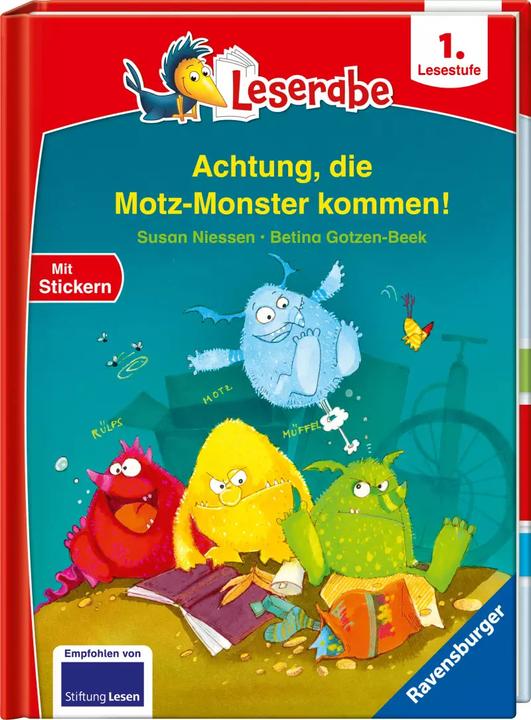 Produktbild Ravensburger Achtung, die Motz-Monster kommen! - Leserabe 1. Klasse - Erstlesebuch für Kinder ab 6 Jahren (Deutsch, Susan Niessen, 2022)