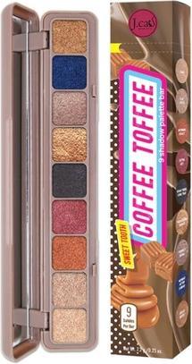 J.Cat Beauty Sweet Tooth 9 Shadow Palette Bar STB102 Coffe Toffee Eye Shimmer with Mirror and Zipper Bag