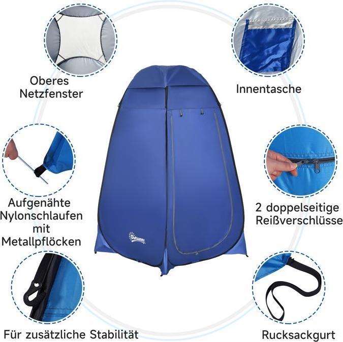 Actual product image Swisshandel24 Pop up toilet tent Mobile camping shower tent Changing room tent with inner pocket Shower cubicle (1 person)