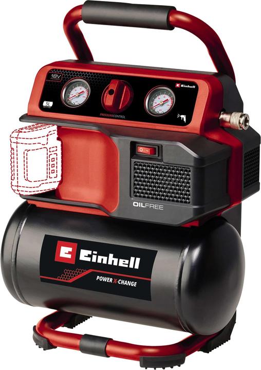 Actual product image Einhell Akku-Kompressor TE-AC 18/75 Li OF-Solo (8 bar, 5 l)