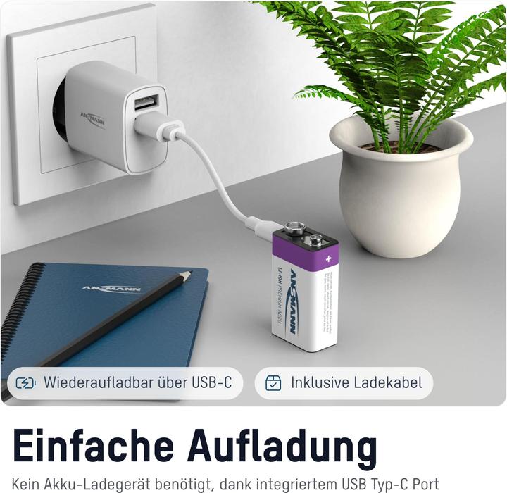 Image du produit Ansmann Premium Rechargeable (1 pcs, 9V Block, 400 mAh)
