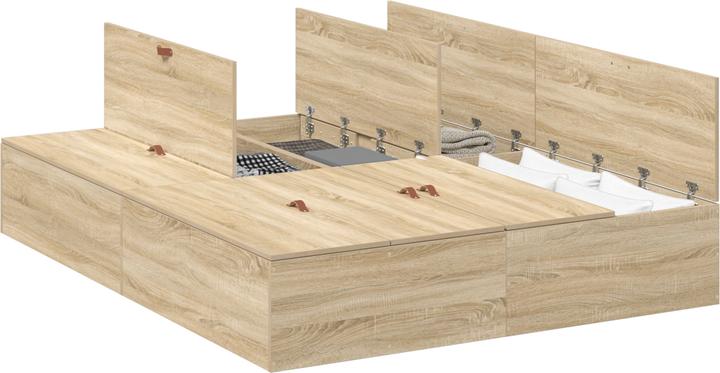 Produktbild VidaXL Bettgestell mit Stauraum Sonoma Eiche 160x200 cm (160 x 200 cm)