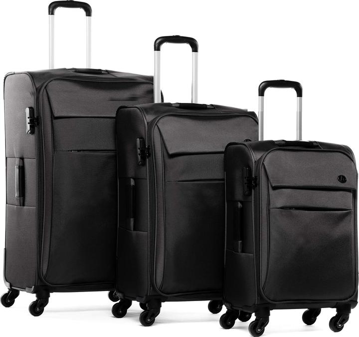 Fergé Suitcase set 3 pieces, black (100 l, L (90 - 115l))