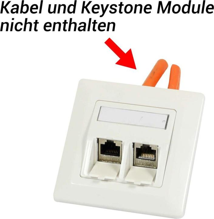Synergy 21 Keystone, Modulträger, UP Dosen für 2xTP-Modul, Reinweiss, Eckiger Aussenrahmen