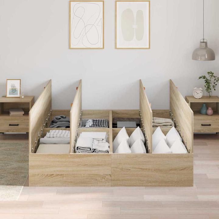Image du produit VidaXL Cadre de lit avec espace de rangement Chêne Sonoma 160x200 cm (160 x 200 cm)