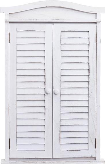 Actual product image Mendler Wall mirror bathroom mirror window with shutters, 71x46x5cm shabby white (71 x 46 x 5 cm)